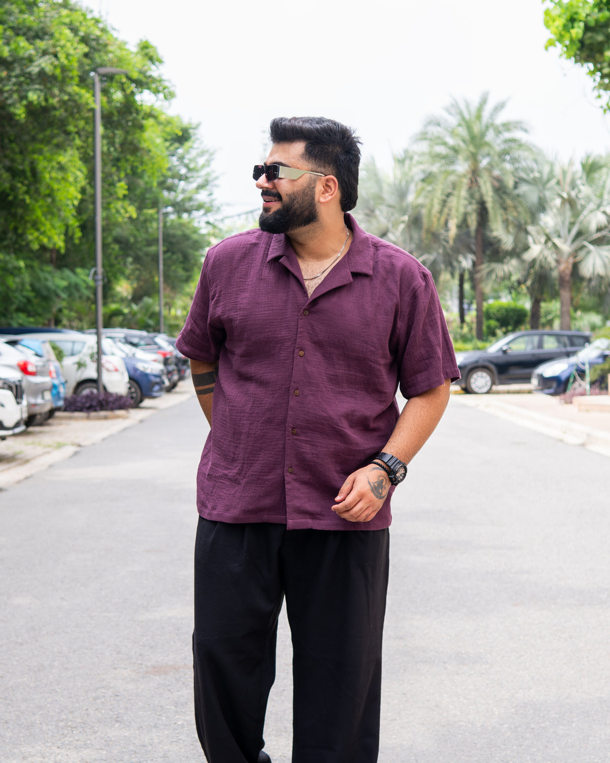 Burgundy RelaxFit Casual Shirt