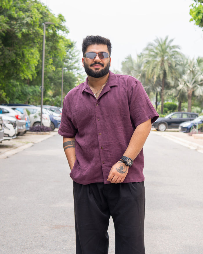 Burgundy RelaxFit Casual Shirt