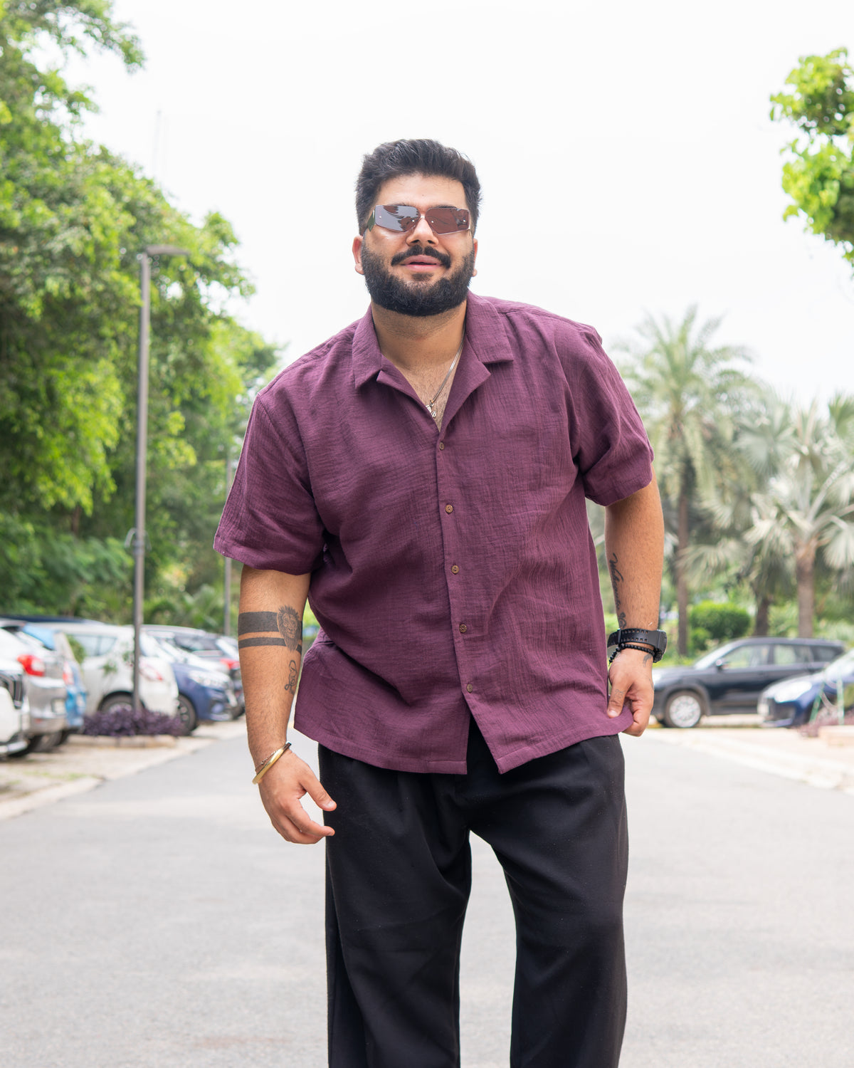 Burgundy RelaxFit Casual Shirt