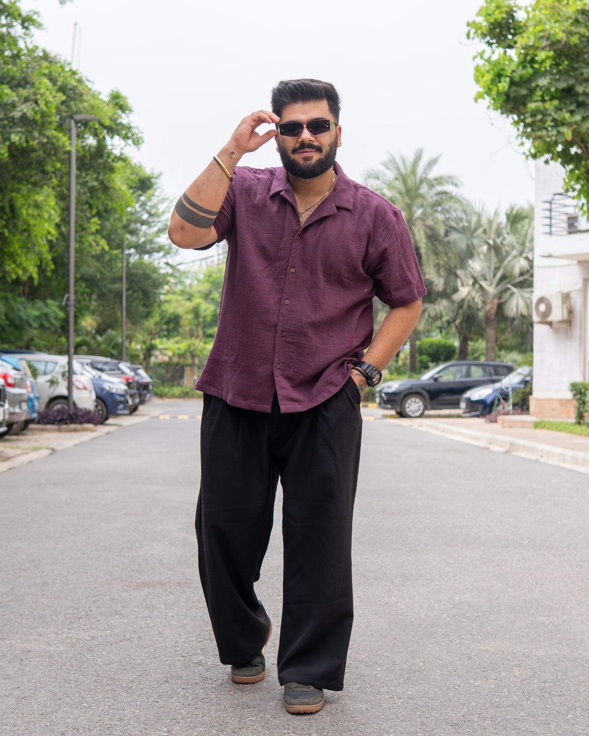 Burgundy RelaxFit Casual Shirt