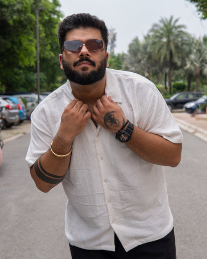 White RelaxFit Casual Shirt