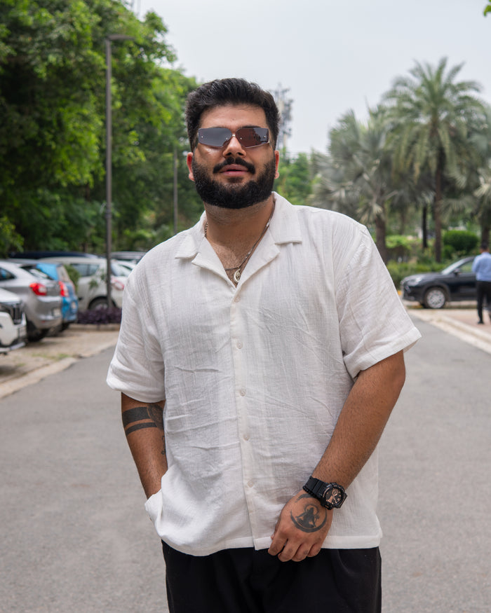 White RelaxFit Casual Shirt