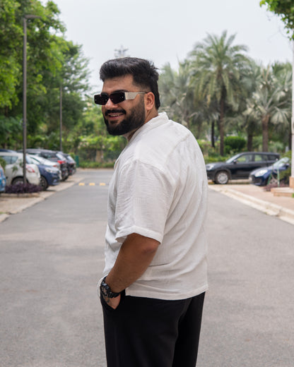 White RelaxFit Casual Shirt